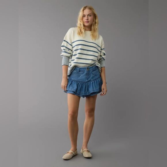 American Eagle Stretch Mini Ruffle Skort - Picture 1 of 9